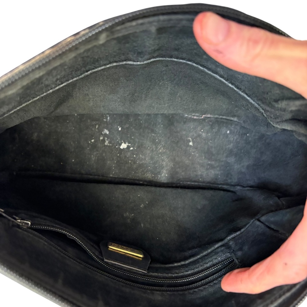 Gucci vintage black pebbled leather messenger bag - Picture 5 of 14